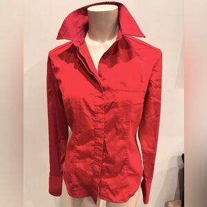 Great condition Express stretch maroon red button down sport shirt.  Size 3/4